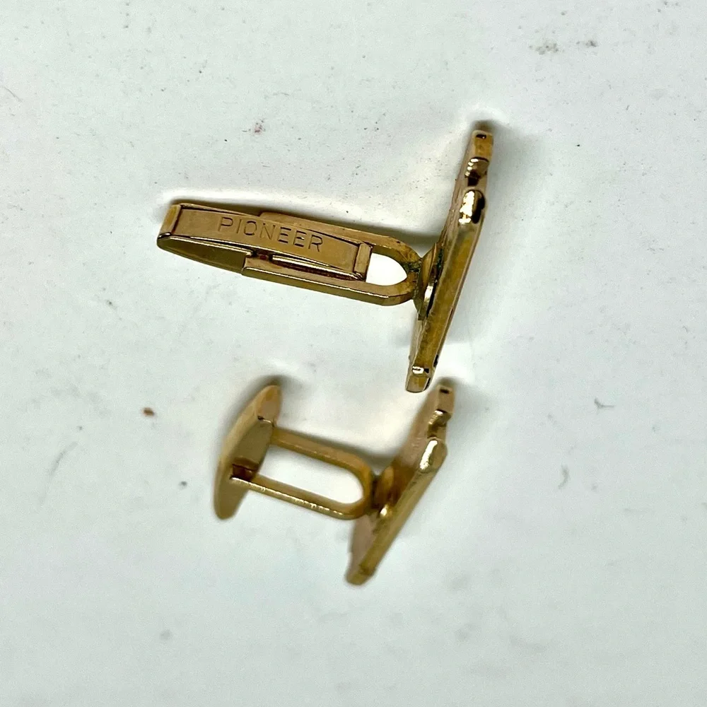 Vintage Pioneer Trolley Car Train Cuff Links